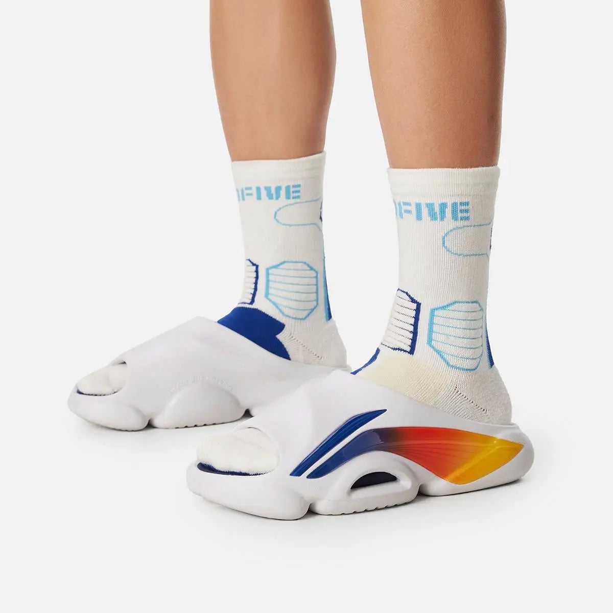 LiNing BADFIVE Slides OG ‘White' - Kicksown store