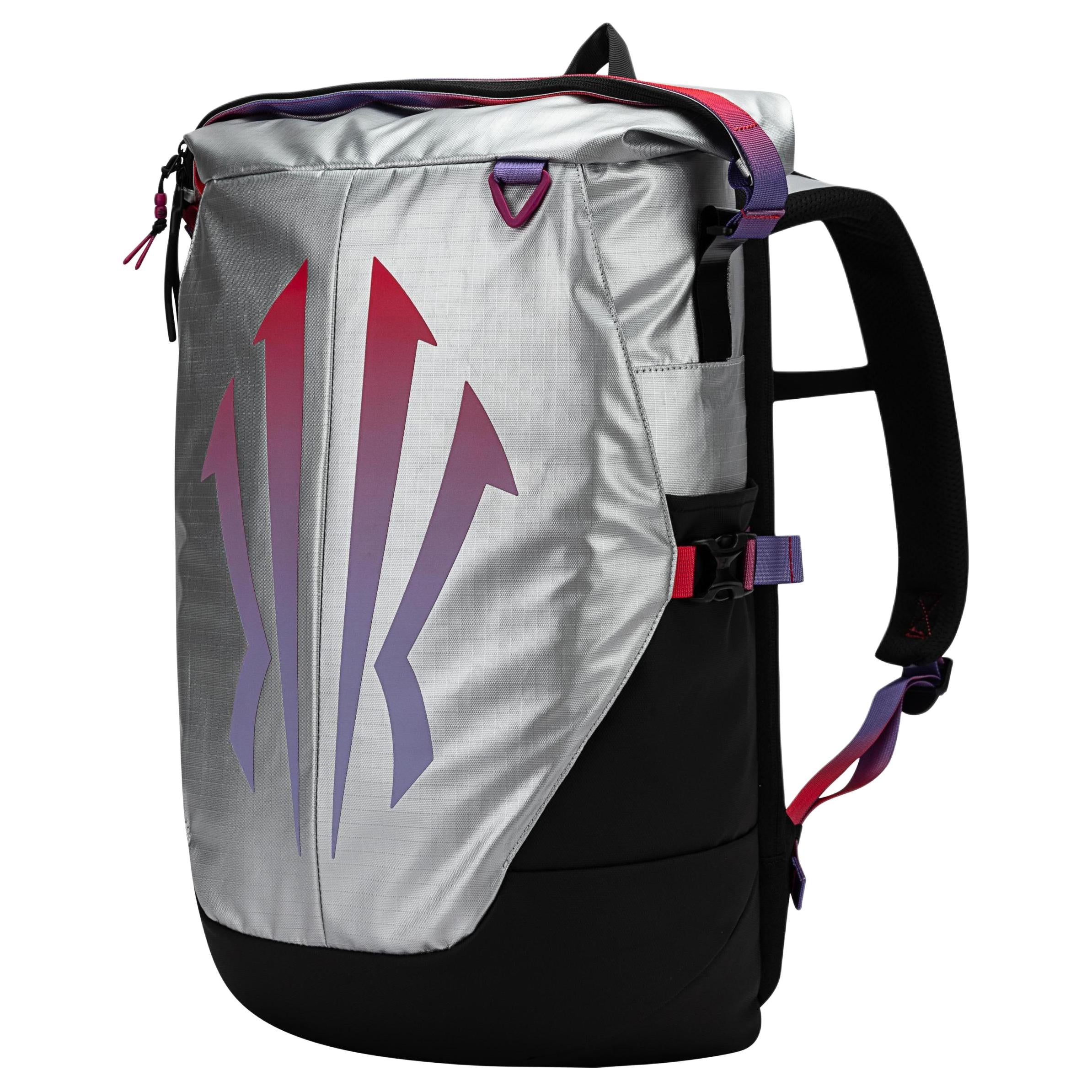 Anta Kai Series PU Rainbow Backpack Black Silver
