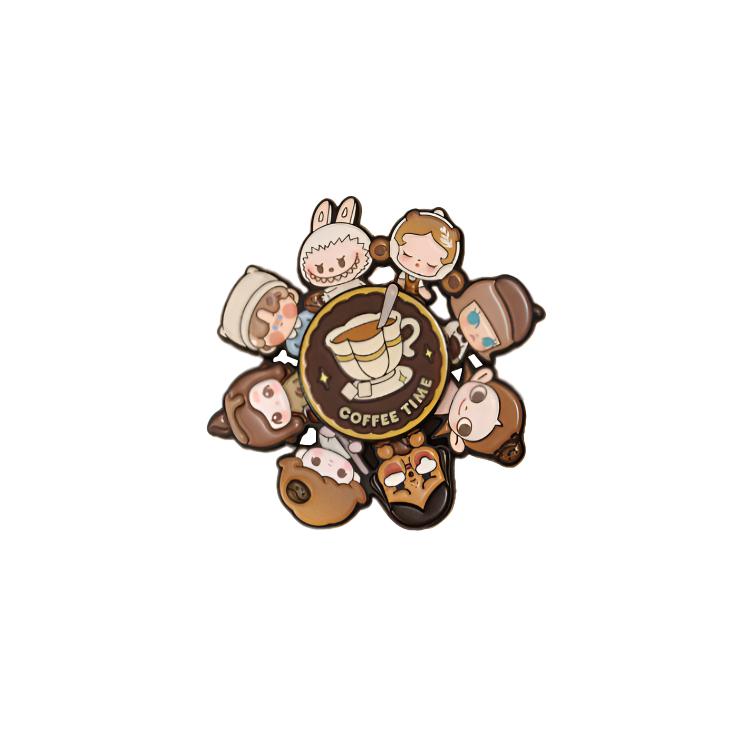 POP MART Bubbles Cute Bean Coffee Factory Collection Spin Badge