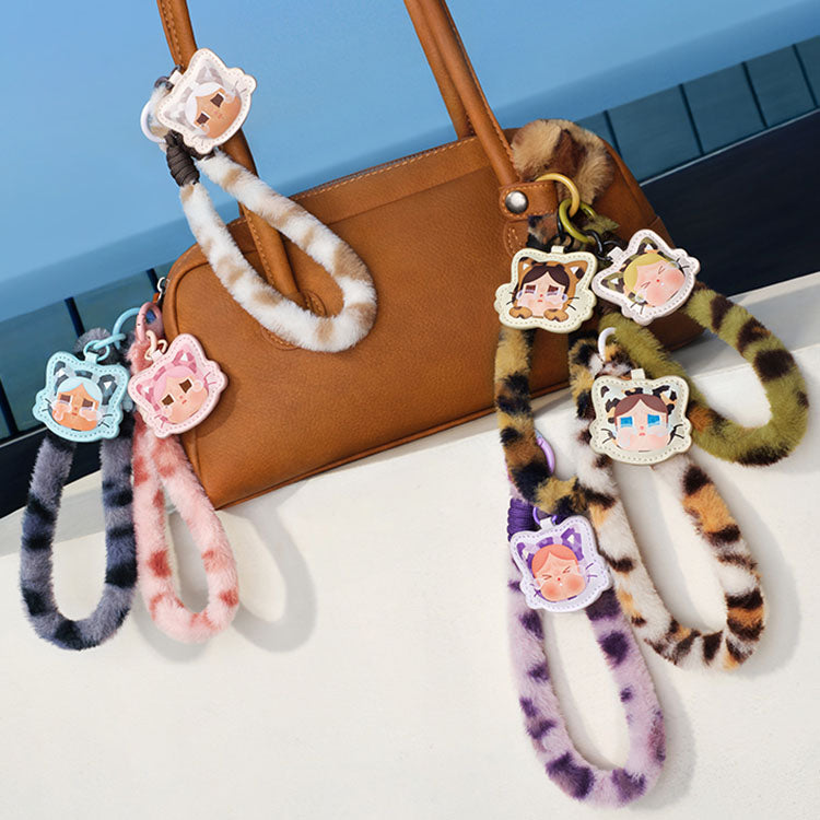 POP MART CRYBABY Leopard Cat Collection Cell Phone Lanyard Mystery Boxes - Kicksown store