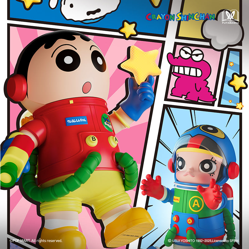 POP MART Mega Space Molly 400% +100% Crayon Shin Chan Mystery Boxes