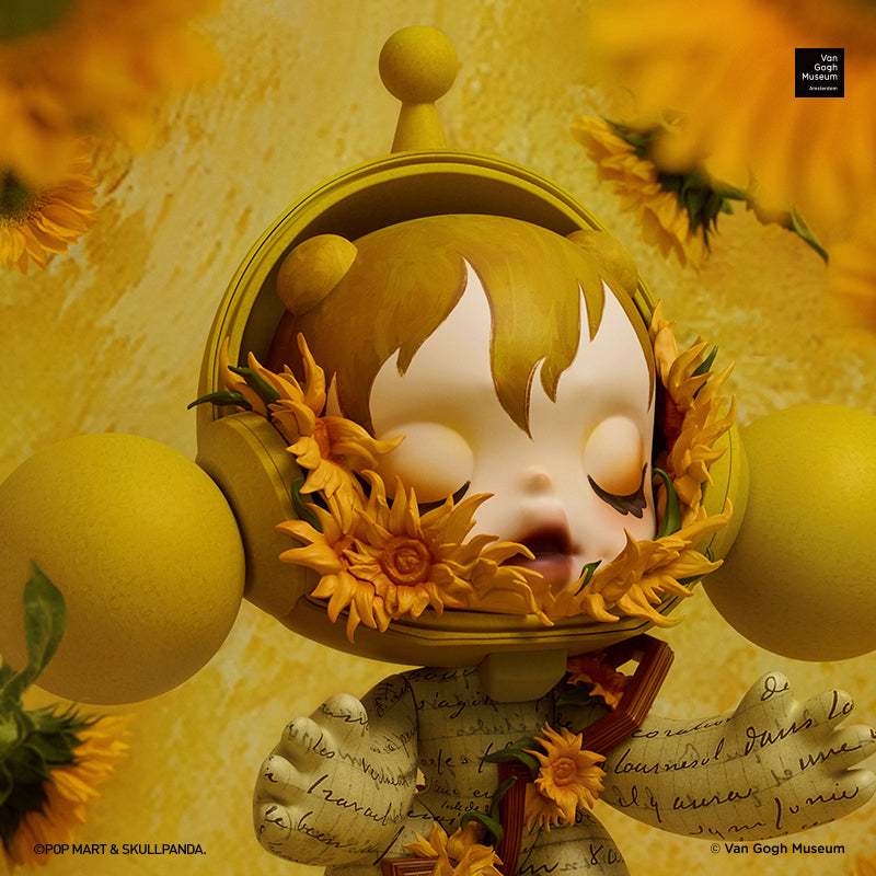 POP MART 1000% SKULLPANDA Van Gogh Museum Sunflower