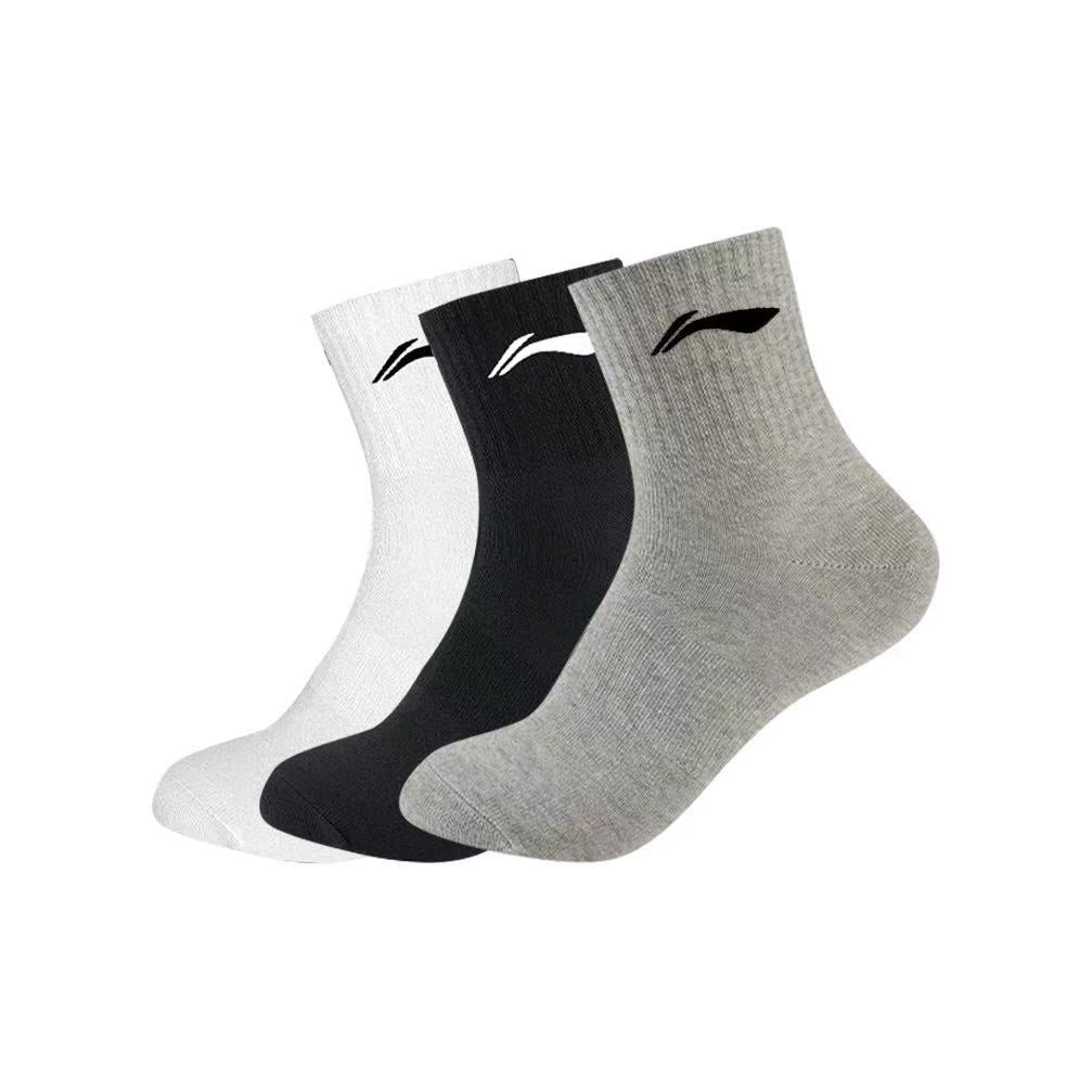 LiNing Socks for Running/Basketball/Sprots 'White/Black/Grey'