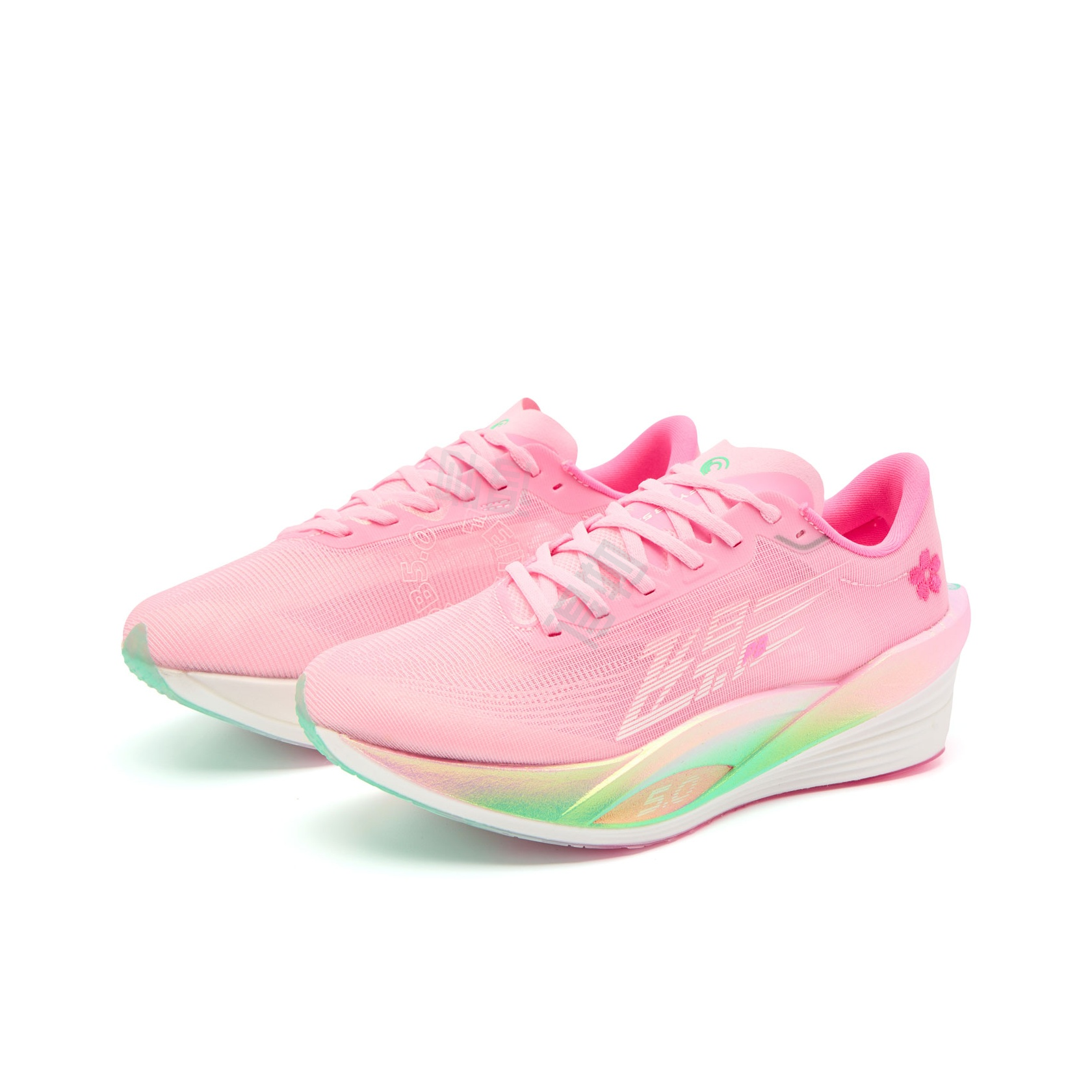 QIAODAN Feiying PB5.0 Running Shoes 'Cherry Blossom Pink Aurora Green'「Women」