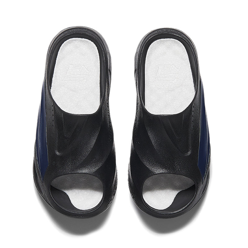 ANTA Slippers Nitrogen Bubble 'Black Blue' - Kicksown store