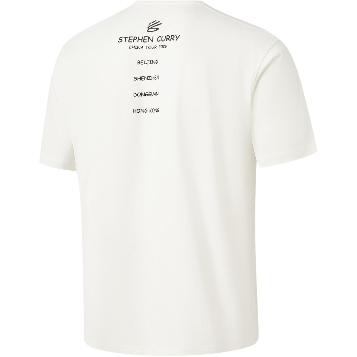 Li Ning Curry China Collection T Shirts Men's Ivory Hong Kong Crew Neck Moderate