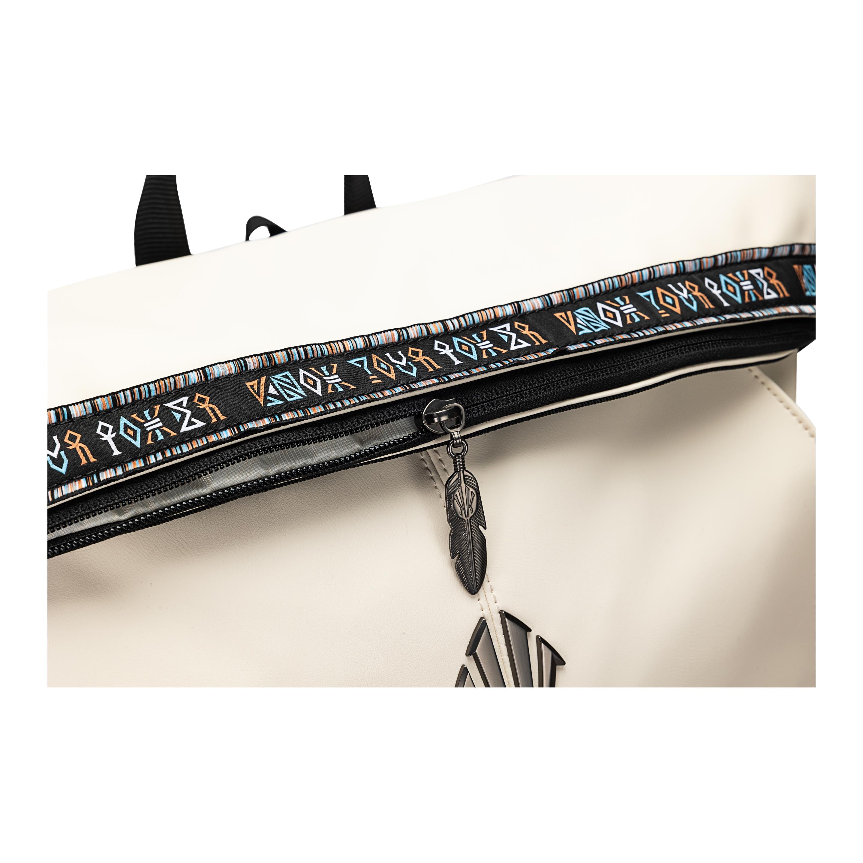 Anta Matte Finish Backpack Unisex Ivory White