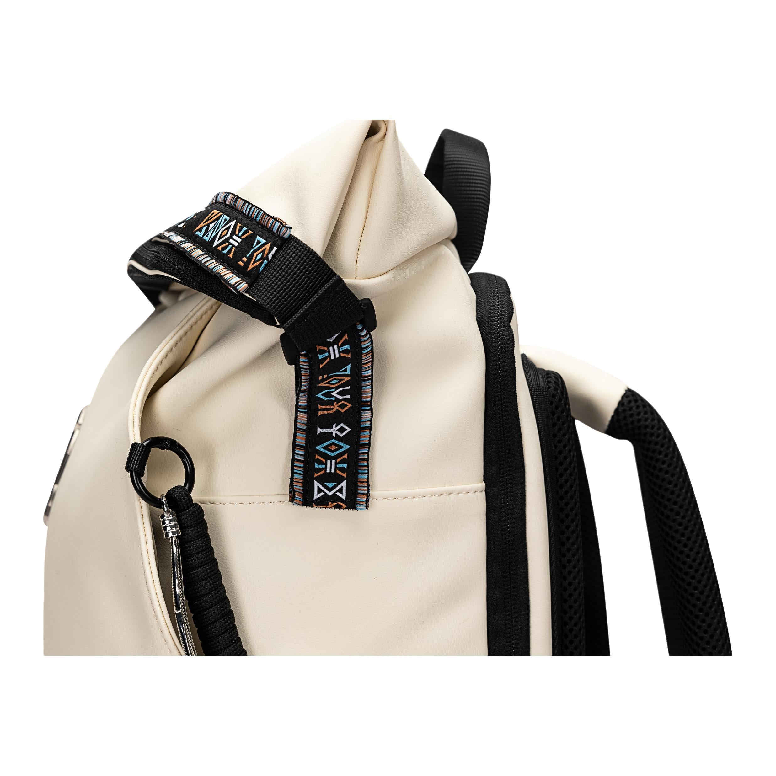 Anta Matte Finish Backpack Unisex Ivory White