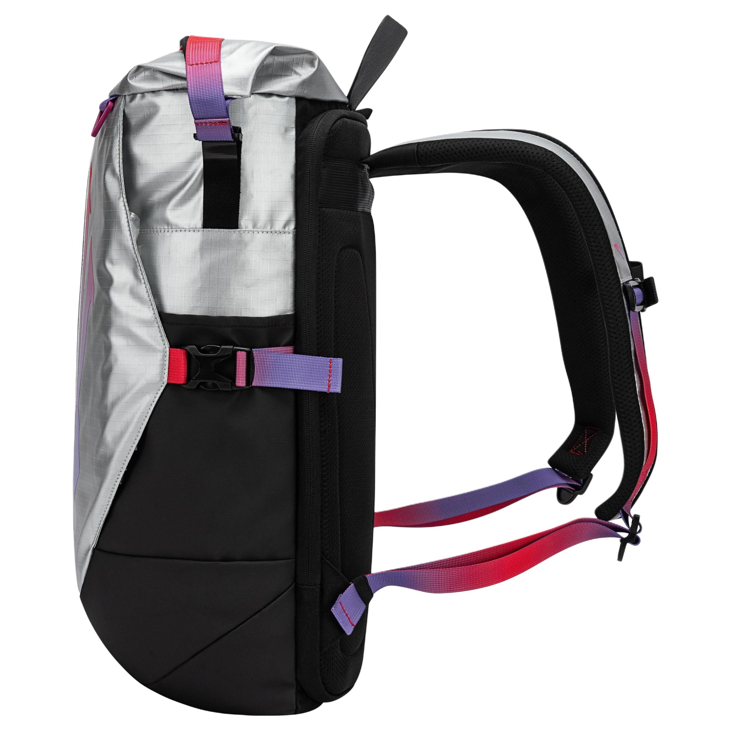 Anta Kai Series PU Rainbow Backpack Black Silver