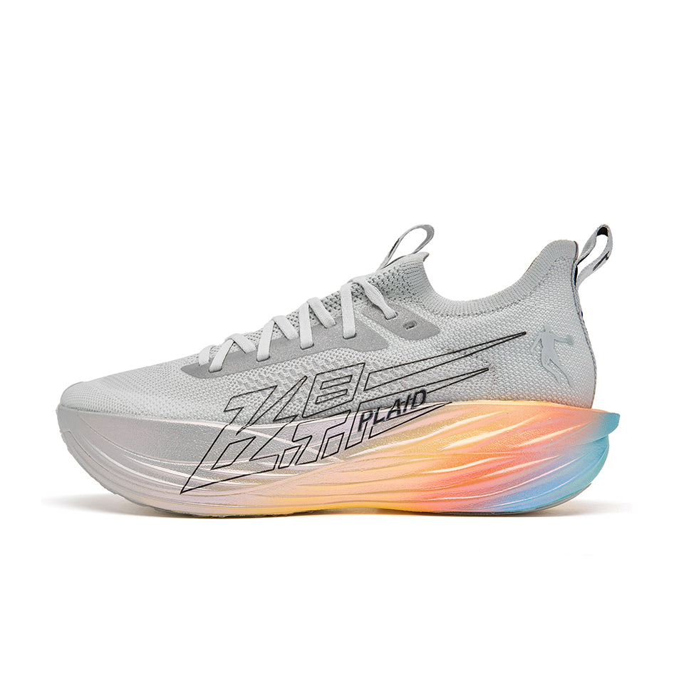 QIAODAN Feiying PLAID 1.5 Running Shoes 'Gray Silver Jelly Orange'「Women」