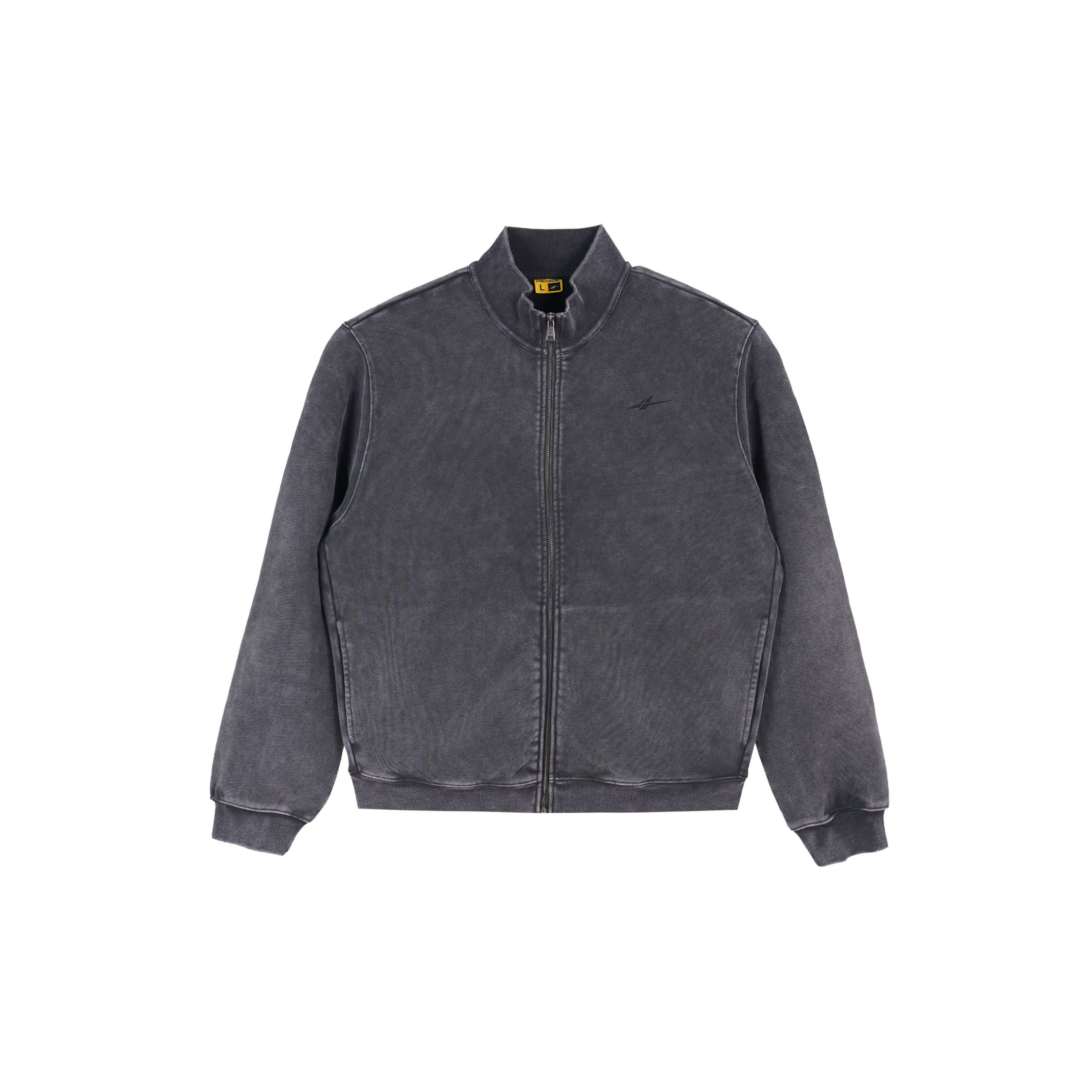 Serious Player Only Zip Up Crewneck Sweatshirt Washed Black