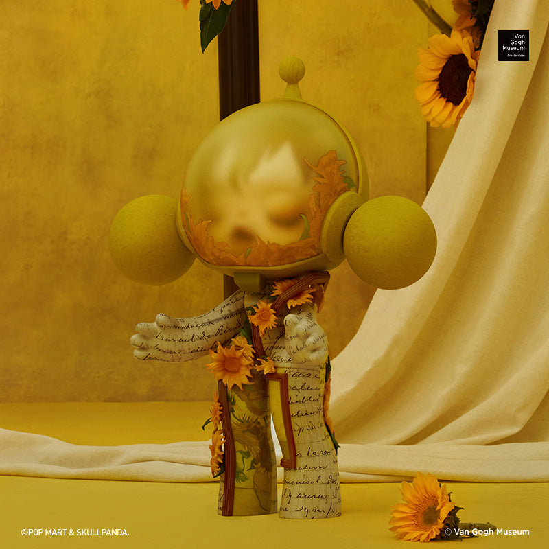 POP MART 400% Skullpanda Van Gogh Museum Sunflower Trendy Figures