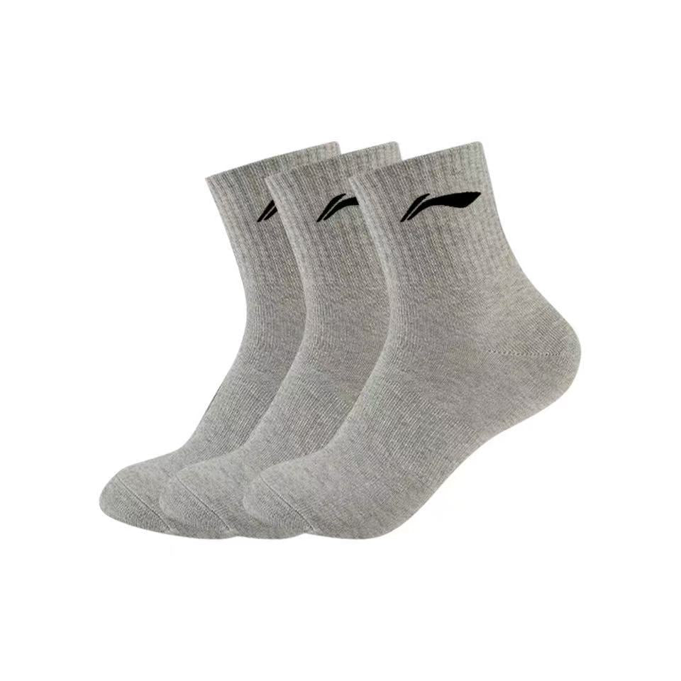 LiNing Socks for Running/Basketball/Sprots  'White/Black/Grey'