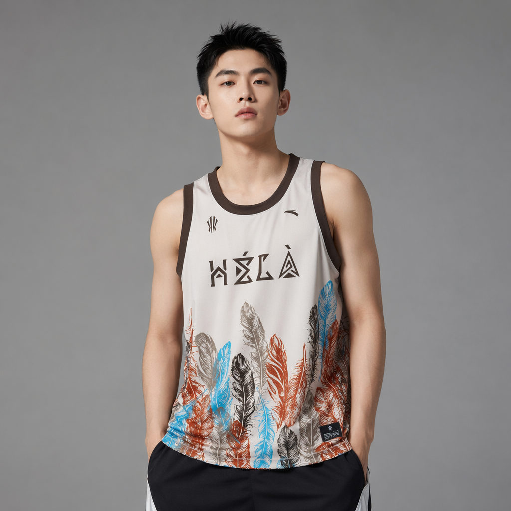Anta Tank Top Unisex 'Mud Gray' All Over Print
