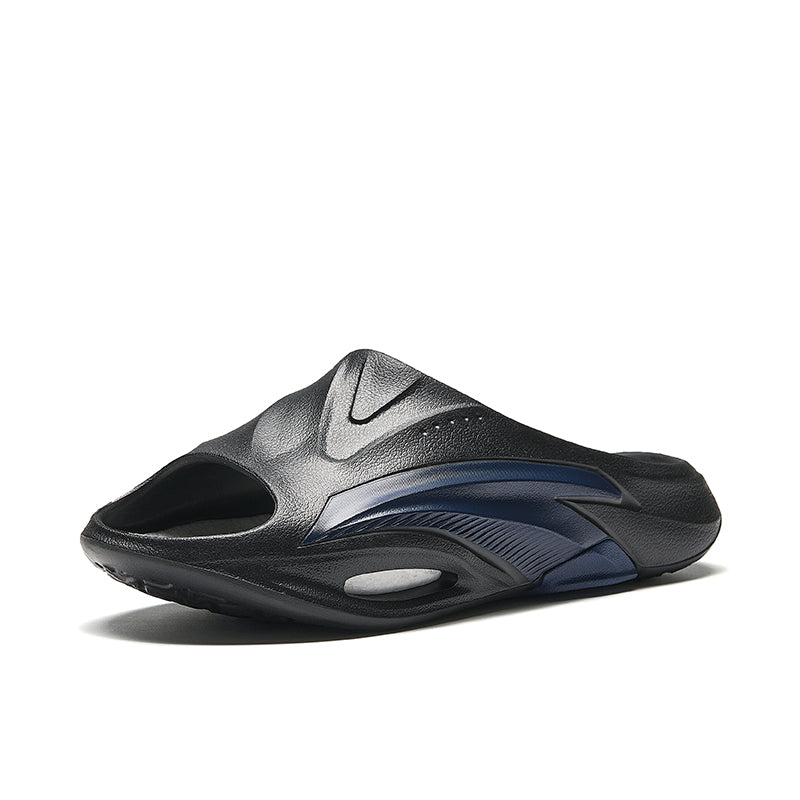 ANTA Slippers Nitrogen Bubble 'Black Blue' - Kicksown store