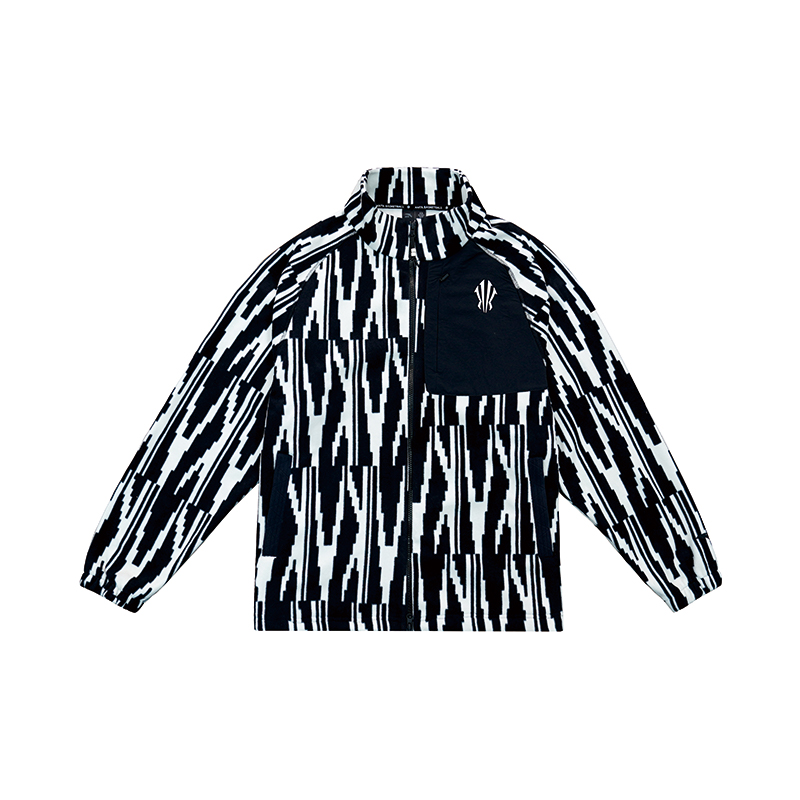 Anta KAI Velvet Sweatshirt Coat Unisex 'Basic Black' All Over Print