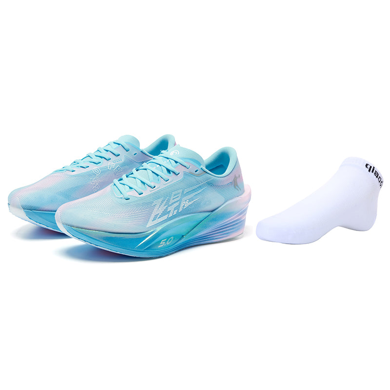 QIAODAN Feiying PB5.0 Running Shoes 'Cirrus Blue Cherry Blossom Pink'