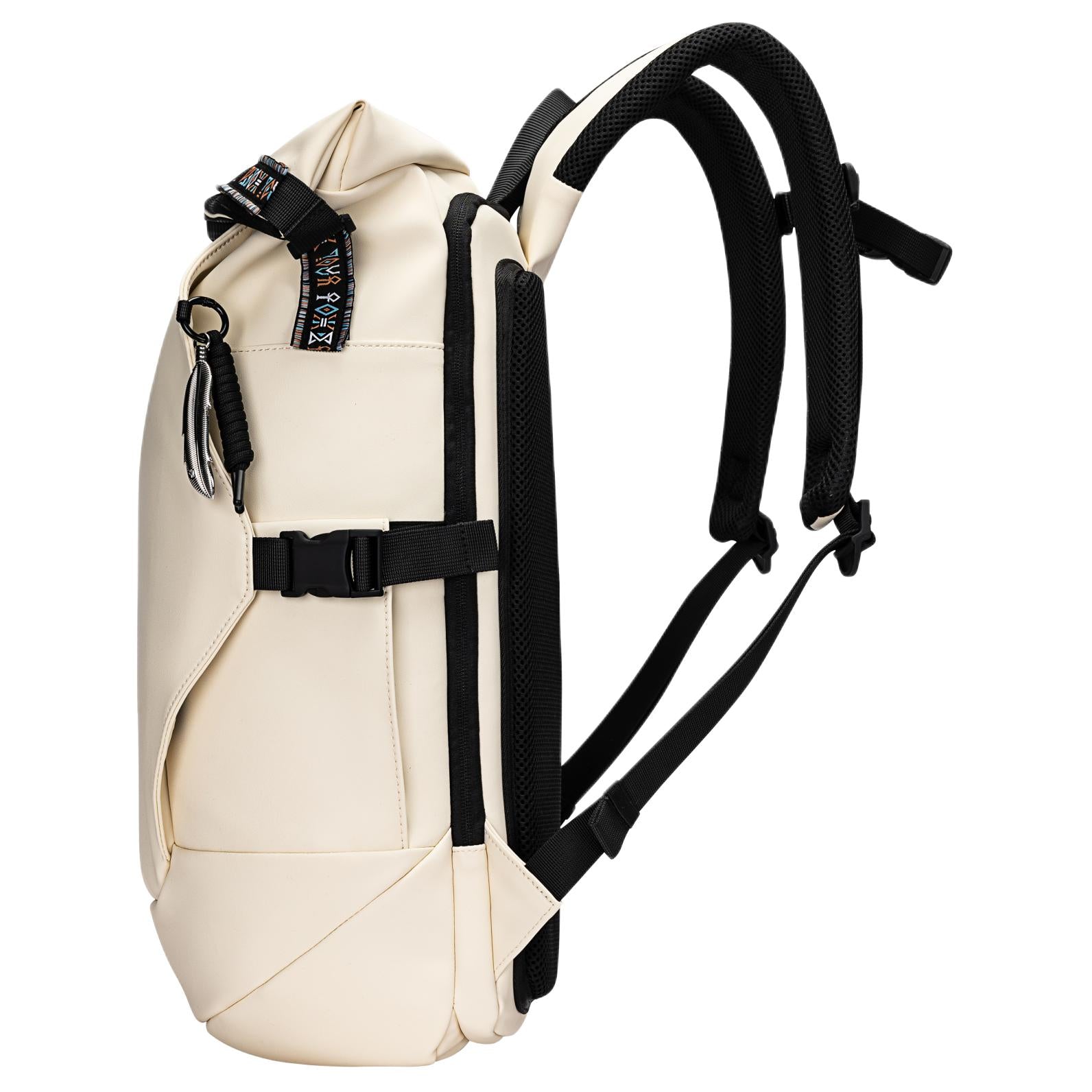 Anta Matte Finish Backpack Unisex Ivory White