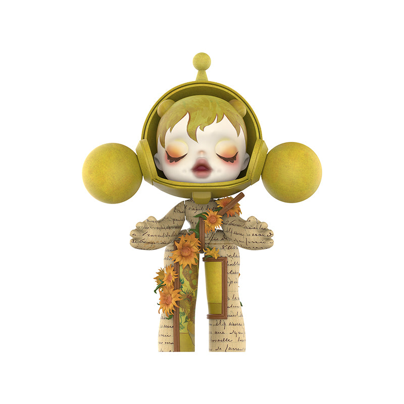 POP MART 400% Skullpanda Van Gogh Museum Sunflower Trendy Figures