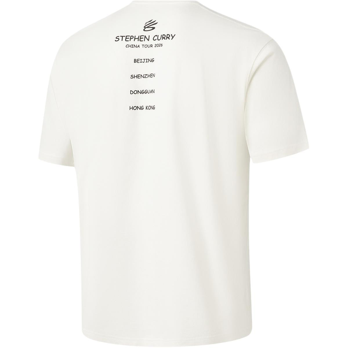 Li Ning Curry China Collection T Shirts Men's Ivory Hong Kong Crew Neck Moderate
