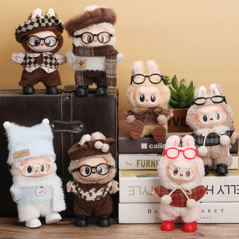 17Cm POP MART labubu winter clothes