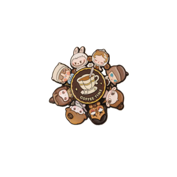 POP MART Bubbles Cute Bean Coffee Factory Collection Spin Badge