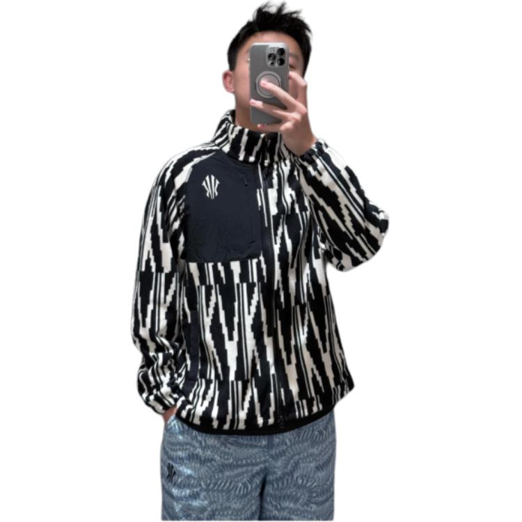 Anta KAI Velvet Sweatshirt Coat Unisex 'Basic Black' All Over Print