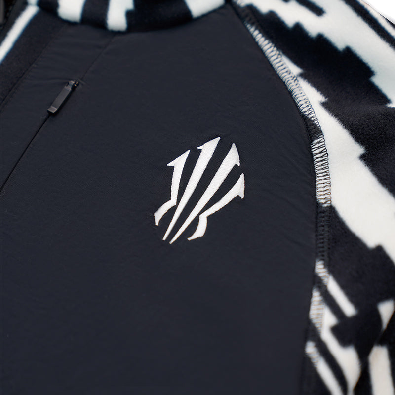 Anta KAI Velvet Sweatshirt Coat Unisex 'Basic Black' All Over Print