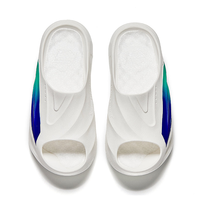 ANTA Slippers Nitrogen Bubble 'White Blue Green' - Kicksown store